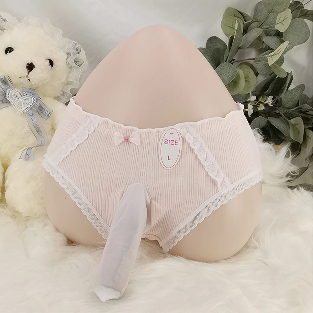 

Sissy Bowknot Cute Panties Lolita Lingerie Women Seamless Underwear Gay Ball Pouch Underpants Ruffled Briefs Knickers