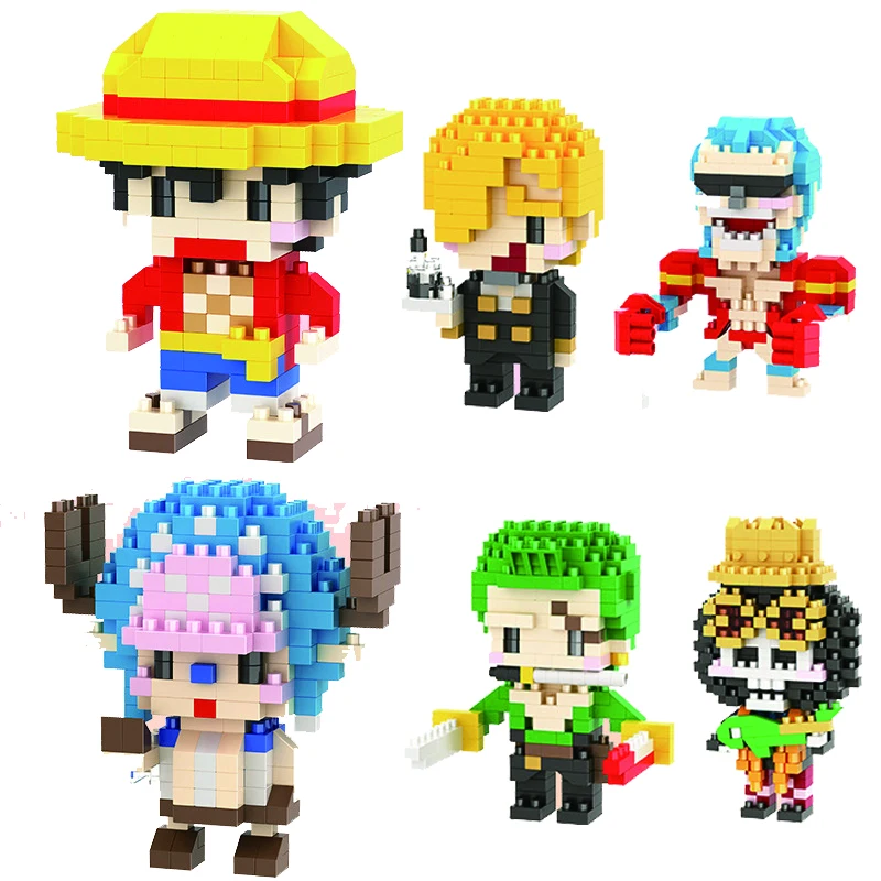 

New One Piece Anime Movies Ace Buliding Bricks Mini Action Action Figures Heads Series Kids Toys kids birthday gifts