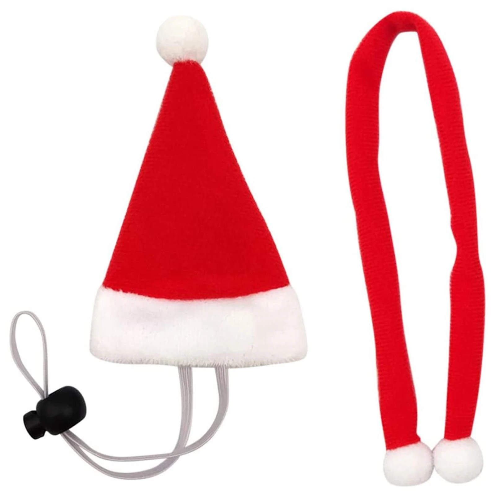 

Christmas Pets Hat Set Cute Santa Hat With Red Scarf Dog Cat Pet Hats Scarf Set For Pet Christmas Costume Party Cosplay