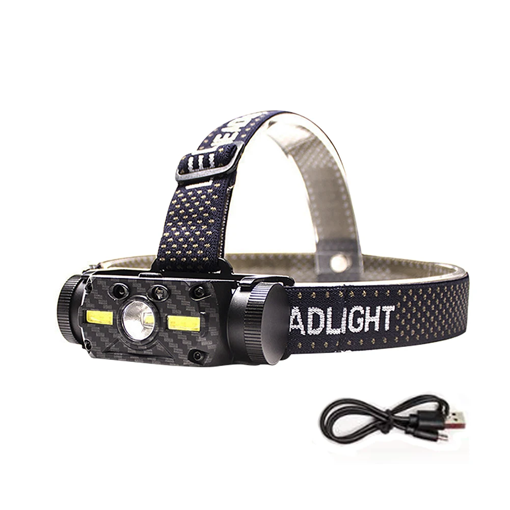 

Motion Sensor Powerful Running LED Lights USB Rechargeable Waterproof Sports Head Torch Portable Aluminum 180 Degree Rotation