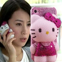 hello kitty phone case luxury shiny diamond phone cases for iphone 13 12 11 pro max mini xr xs max all inclusive case for girl