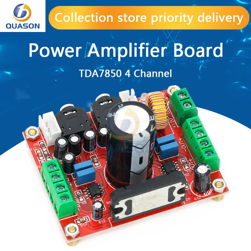 

Fever Class TDA7850 Power Amplifier Board 4 Channel Car Power Amplifier Board Module DC 12V 4X50W with BA3121 Noise Reduction