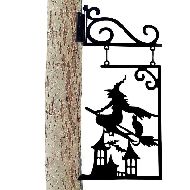 

Halloween Witch Decorations Halloween Wall Hangings Metal Ghost Silhouette Wall Hangings Black Cat Outdoor Decor For Photo Props