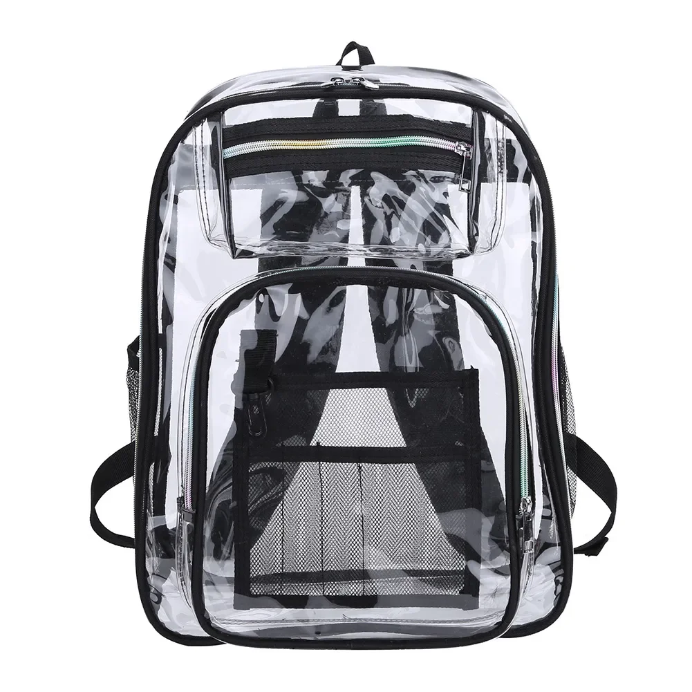 

Women's Backpack Transparent PVC Bag Clear Backpacks for Teenagers Students Men Transparent School Bag Backpack Stadium Approved