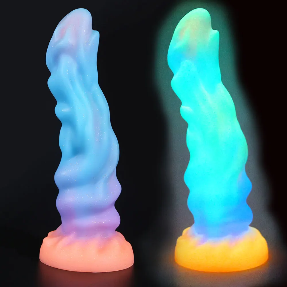 

Huge Colourful Luminous Dildo Monster Blue Dildos Butt Plug Anal Toys for Women Glowing Dildo Fake Penis Sex Toys Realistic Dick