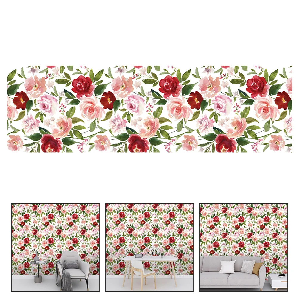 

1 Set Wallpaper Decorative Floral Wallpaper Removable Sticker Background Wallpaper