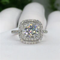 new luxury silver color engagement rings for women inlaid crystal aaa cz stone simple and elegant design wedding jewelry 2021