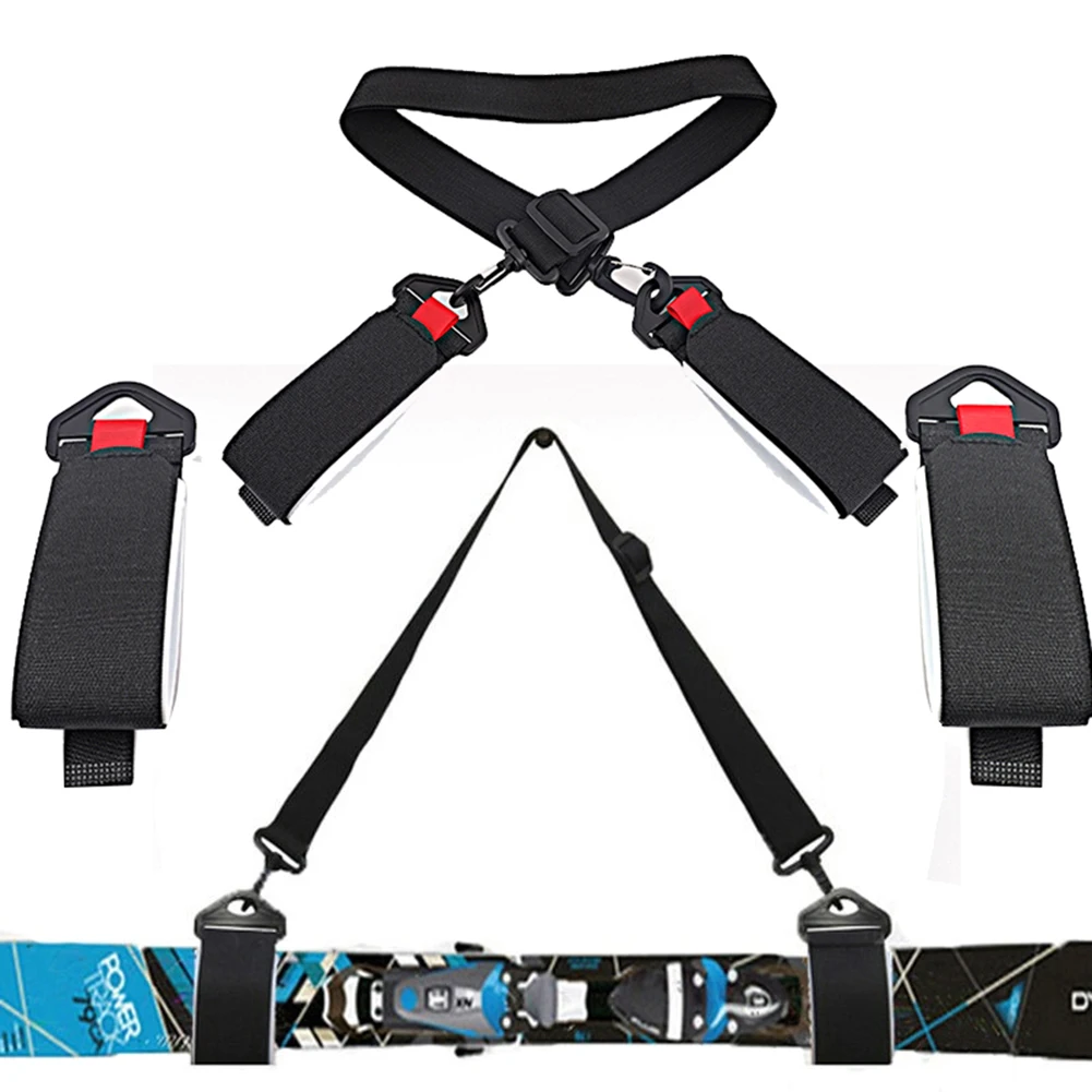 Strap Adjustable Ski Pole Carrier Strap Shoulder Carrier Snow Board Carry Strap For Outdoor Sports Skiing Accessories