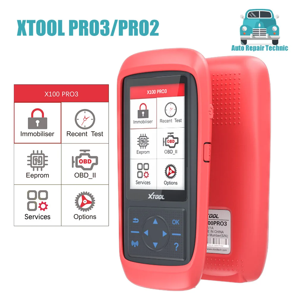 

Автомобильный программатор ключей XTOOL X100 PRO3 OBD2, адаптер EEPROM, обновленная версия, считыватель кодов автомобиля OBD2, диагностический сканер, бесплатное обновление