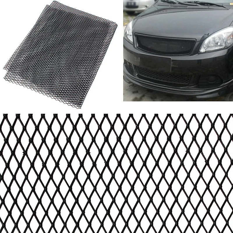 

Universal 100x33cm Aluminum Car Vehicle Black Body Grille Net Mesh Grill Section Black /Silver Send at random