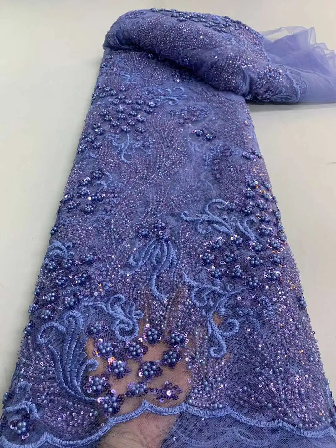 

Africa Groom Lace Fabric High Quality 2022 Sequins Net Nigerian Fabrics Materials For Beaded Lace Fabric 5 Yards Wedding Dress
