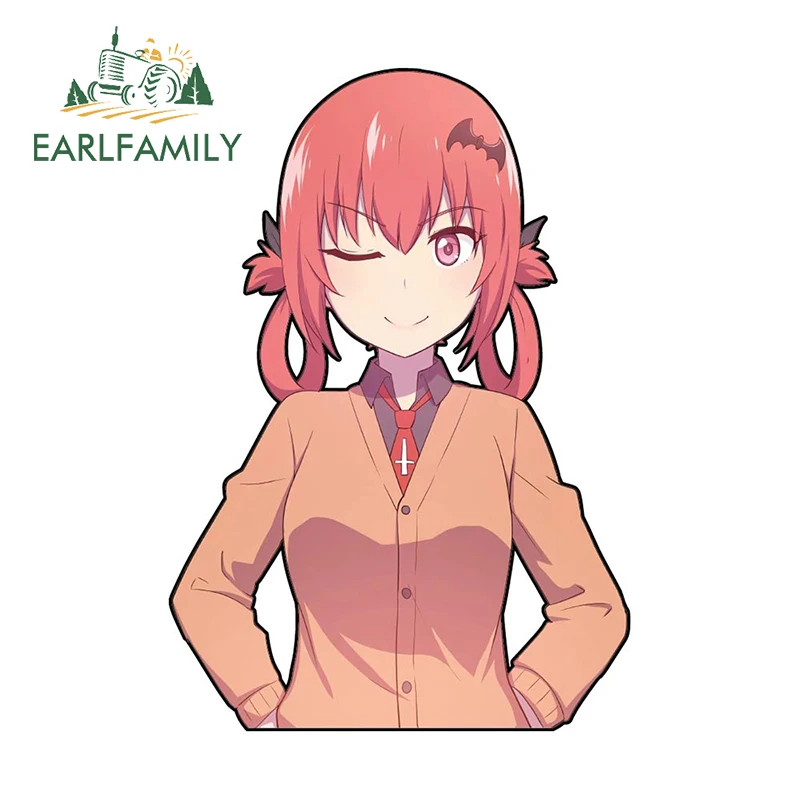 

EARLFAMILY 13cm x 9cm for Satania Car Stickers Waterproof Scratch-Proof Decals Creative Simple Windshield Trunk Decor Car Goods