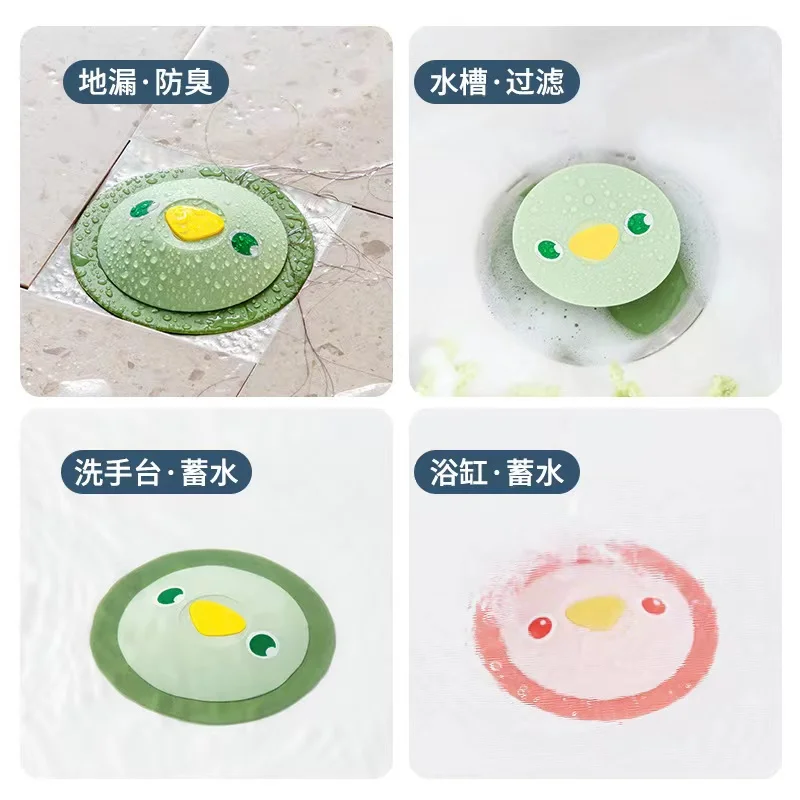 Deodorizing Floor Drain Silicone Shower Drain Plug Insect Proof Hairpin Cover Water Trap Kitchen Washstand Bathtub Sink Sewer enlarge