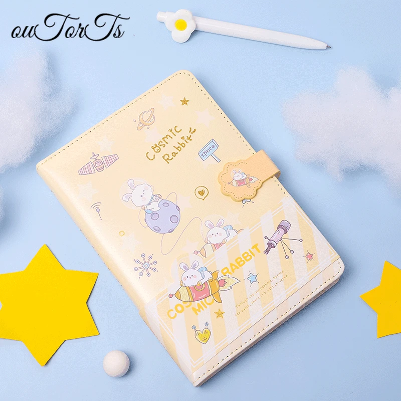 

Notebooks Journals Cute Rabbit Magnetic Buckle 32K Cartoon Universe Kawaii Students Diary Notapad Stationery Office Supplies