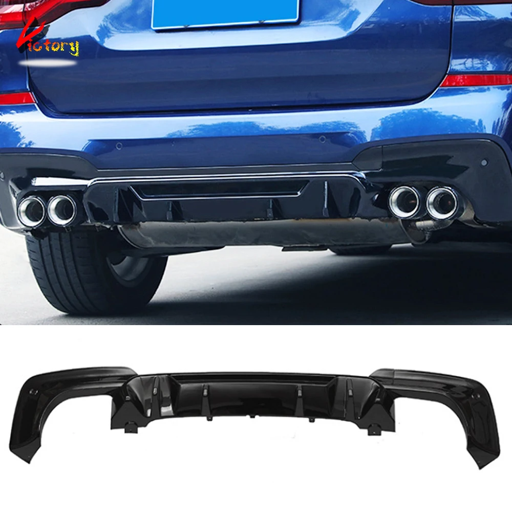 Глянцевый черный задний диффузор для BMW X3 G01 G08 Pre-LCI M Sport 2018-2021 бампер аксессуары