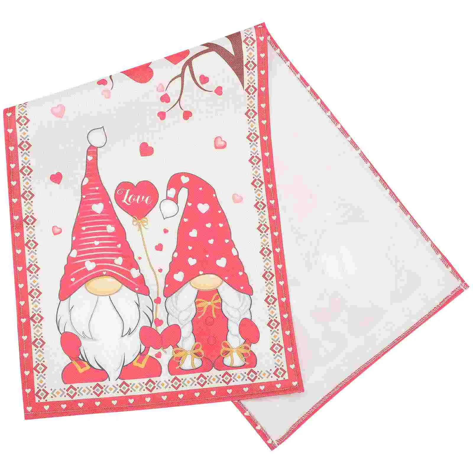 

Table Runner Valentine Day S Valentines Cover Placemats Banquet Wedding Cloth Dining Holiday Coffee Heart Love Decorations Gnome