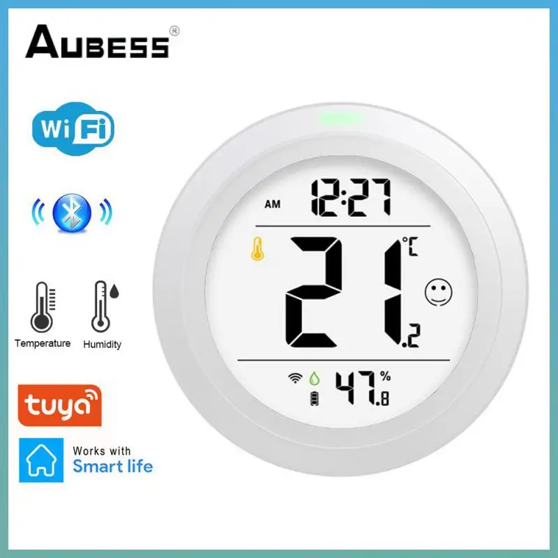 

Tuya Smart Temperature And Humidity Detector Wifi Bluetooth Smart Life Sensor Remote Monitoring Support Usb Interface Charging