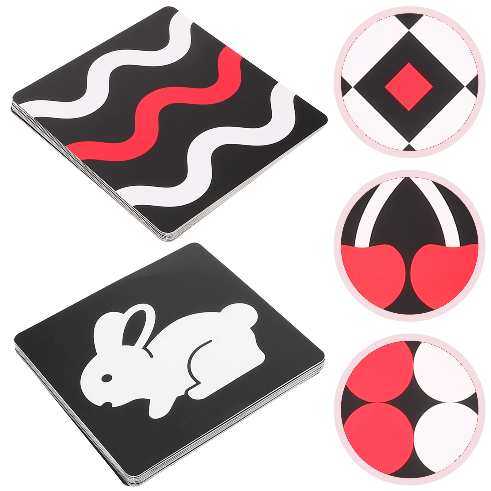 

2 Sets of High Contrast Baby Flashcards Red Black White Visual Stimulation Cards Kids Activity Cards