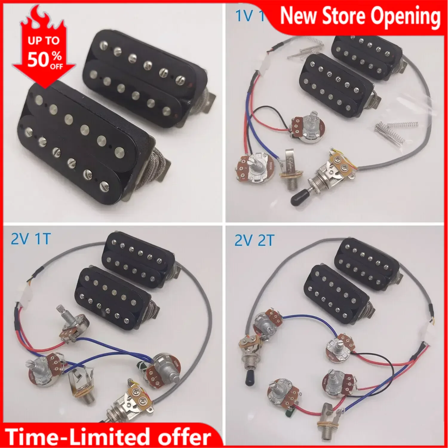 Alnico V Classic 57 гитарный хамбакер звукосниматель мост и шея черный с жгутом проводов