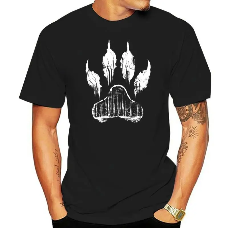 

High Quality Mens T Shirt Paw Design Tops T Shirt Bear Forest Footprint Cotton Short Sleeve 3D Printed T Shirt O Neck New Tees