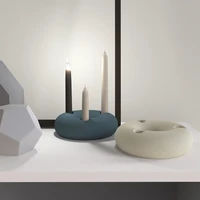 circular concrete candlestick silicone mold cement candle insert simple decoration molds