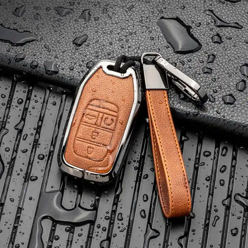 

Aluminum Alloy Leather Car Key Case Cover For Honda Stepwgn Released Elysion Mpv Accord Civic For Hr-v Crv Agreement Odyssey