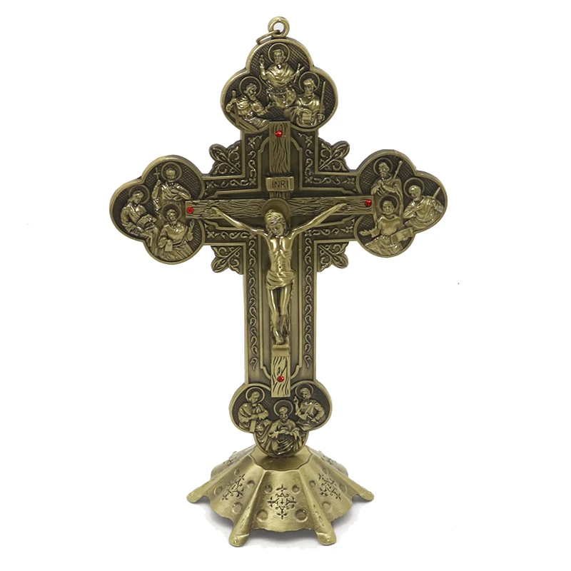

Jesus christ cross 12 apostles statue cross icon crucifijo colgante pendant ornament Church prayerreligioso catholic Gift home