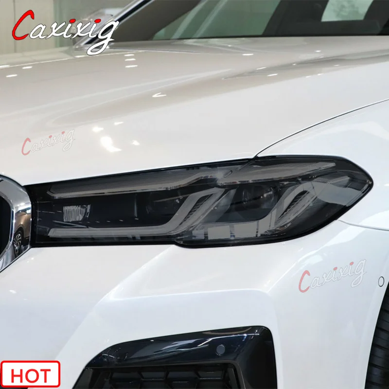 

Защитная пленка для автомобильной фары, дымчатый черный оттенок, виниловая прозрачная наклейка из ТПУ для BMW 5 серии G30 G31 M5 Facelift 2021 2022