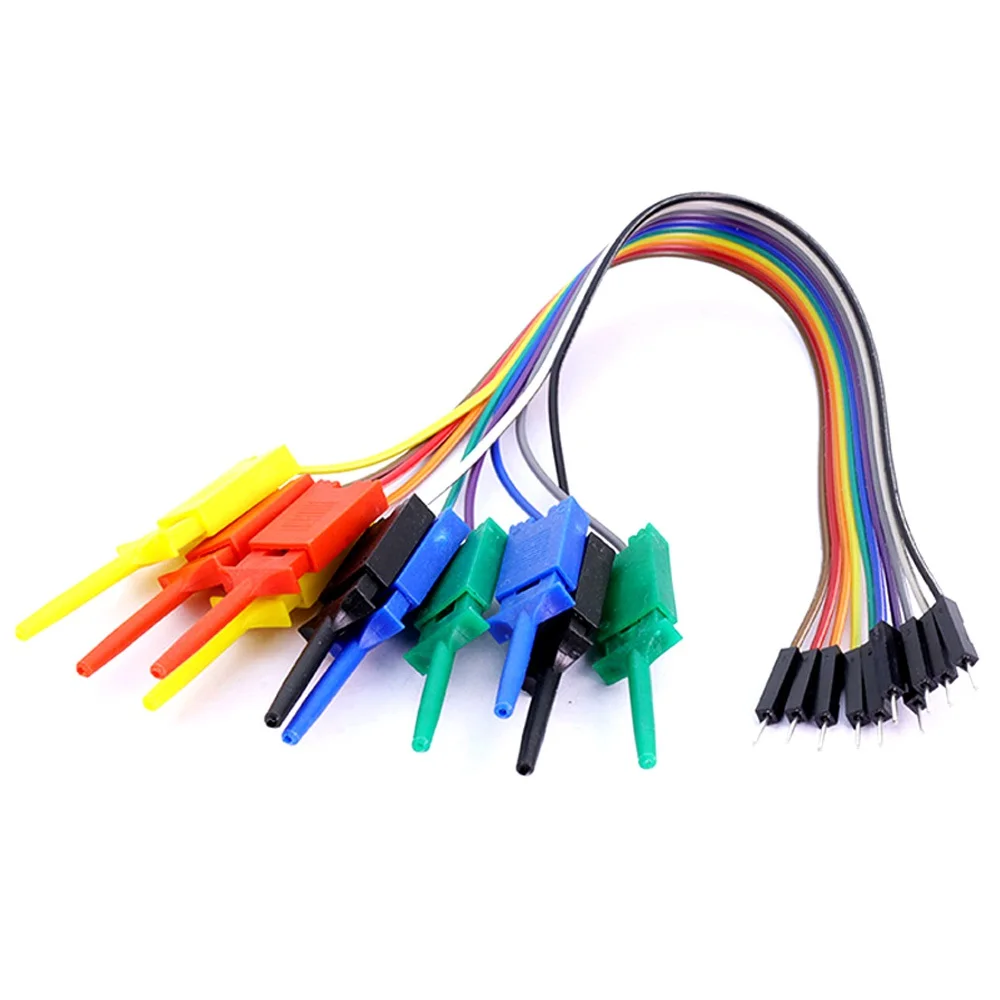 

Cable Test Lead Logic Analyzer 10 Needle Hook Clip Line 1Set Black/blue/red/green/yellow High Efficiency Plastic Metal 5 Colors