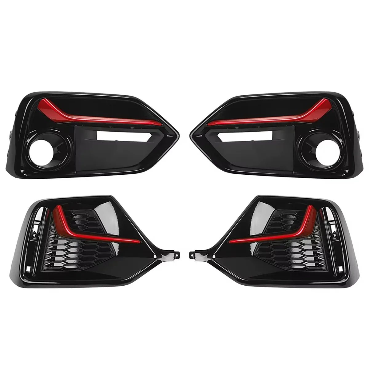 Фото Для моделей Honda Civic Hatchback 2017-2021 годов выпуска, накладки на передние и задние противотуманные фонари, красные/синие, OE 71108/71103-TGG-A20, 71508/71503-TEA-T00. №2