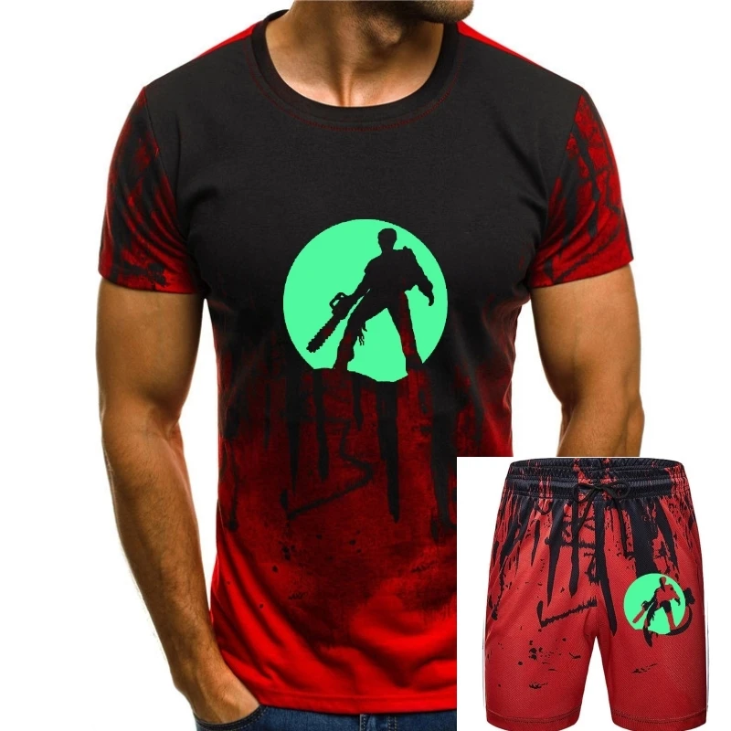 

Evil Dead Chainsaw Tribute Glow in the Dark T-shirt men t shirt