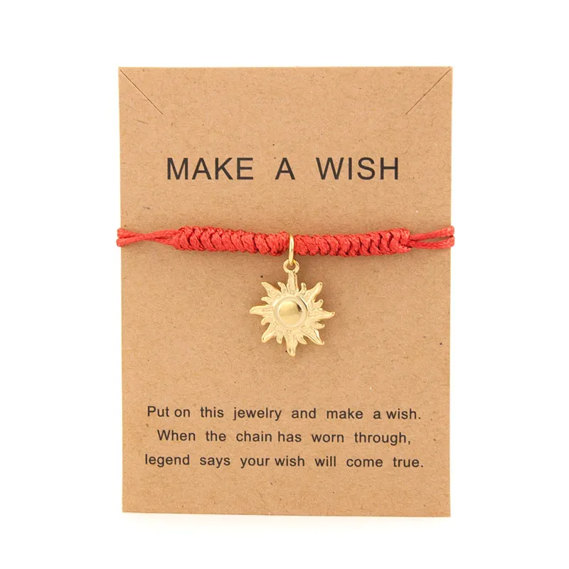 

Женский браслет с подвеской от солнца, браслет из нержавеющей стали с Красной веревкой, подарок