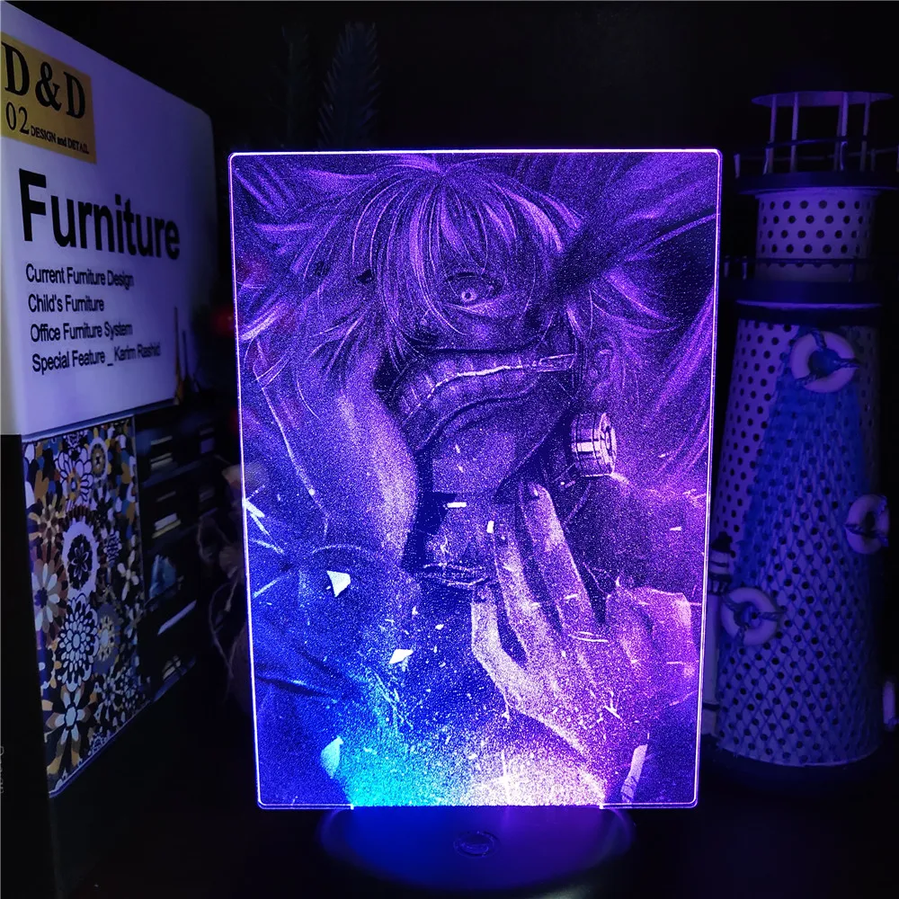 

Tokyo Ghoul 3D Night Lights LED Colorful Lamp Table Manga Desk Anime Lamp Lighting Bedroom Decor Xmas Gift Collection Lampara