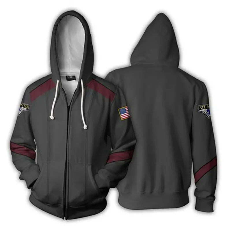 Stargate: SG-1 Explorer Unit Толстовка Косплей Костюм 3D Принт на молнии с героями