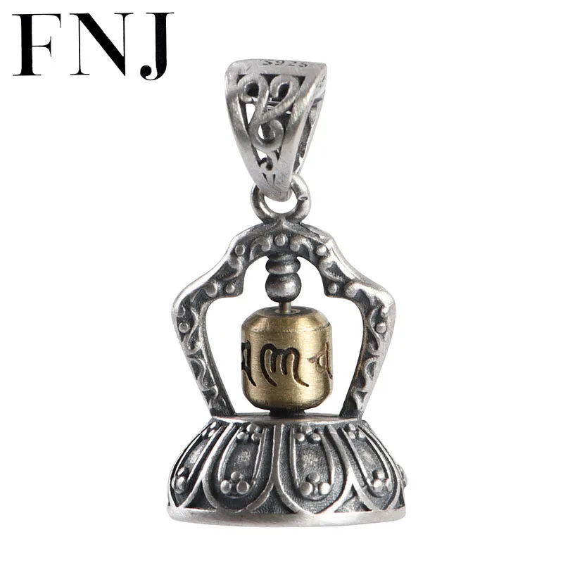 

FNJ 925 Silver Pendant Buddha Bell Original Pure S925 Silver Pendants for Jewelry Making Women Fine Vintage