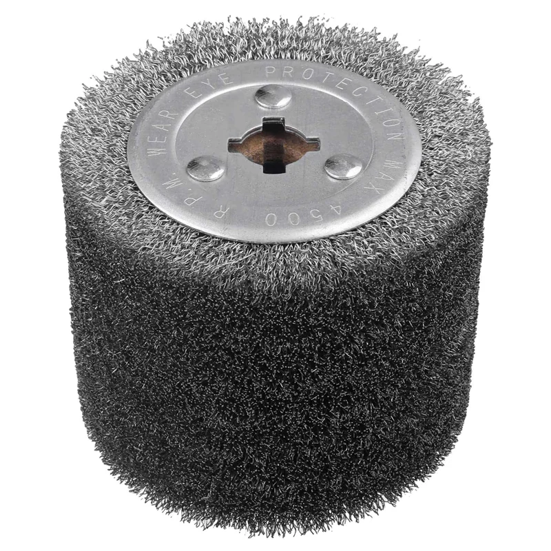 

4.7Inch X 4Inch Stainless Steel Wire Brush Drum Resurfacing Tool, Brush Wheel Wire Wheel Polishing Tool Removing Rust