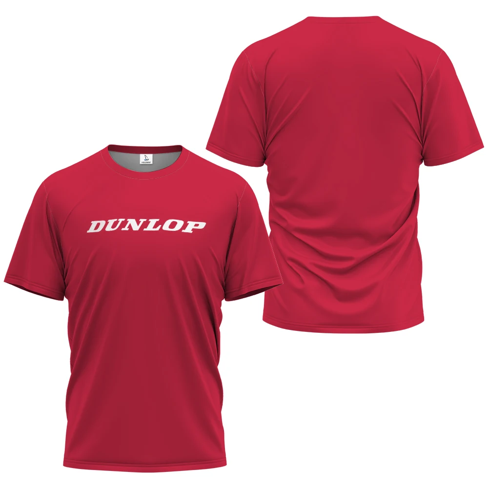 

New Dunlop Breathable Golf Clothing Solid Color Letterprint Tennis Clothing Men's Fitness Short Sleeve Men's Badminton T-Shirt