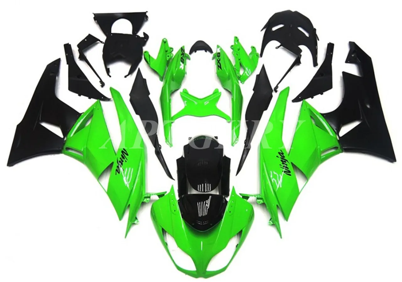 

New ABS Plastic Shell Motorcycle Fairing kit Fit For Kawasaki Ninja ZX6R 636 ZX-6R 2009 2010 2011 2012 Custom Black Green Cool