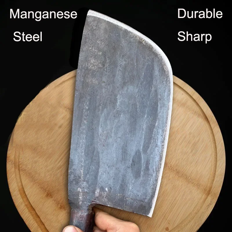 Кованый нож ручной работы из марганцевой стали для нарезки 1 кг резки костей
