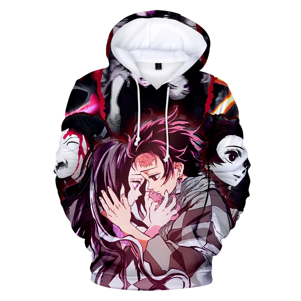 

Aikooki 3D Hoodies Anime Sweatshirts Men Women Harajuku Pullover Design Demon Slayer Men Oversized Casual 3D Hoodies