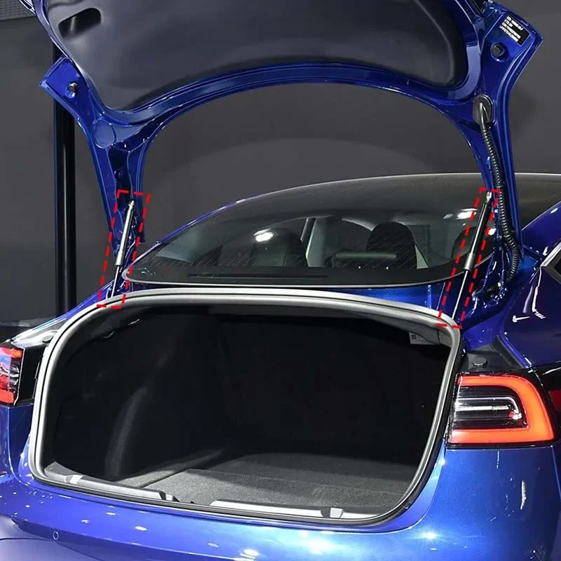 Фото Для Tesla Model 3 2015-2019 годов гидравлический стержень задней двери багажника, стержень замедления, аксессуары для опорных стержней, углеродистая сталь 2 шт. №4