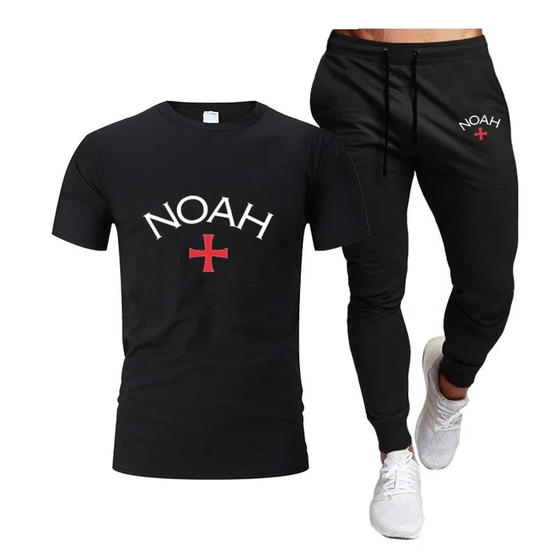 

Summer New NOAH Men's Sports T-Shirt + Pants Set Brand Casual Breathable Jogger Pants Hip Hop Fashion Clothing 2022