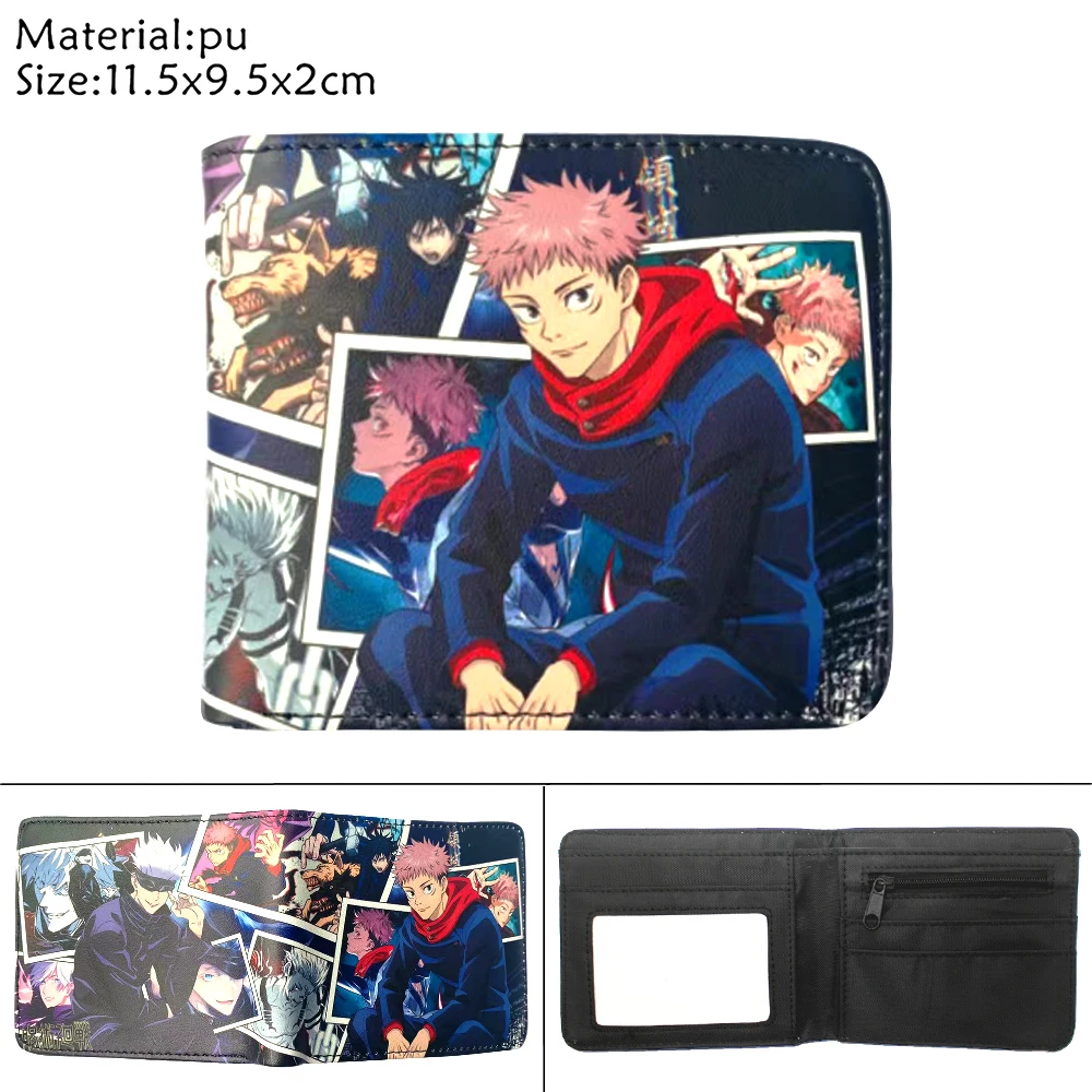 

Anime Jujutsu Kaisen Itadori Yuji Pu Wallet Coin Pocket Photo Credit Card Holder Teenager Boy Girl Casual Cartoon Cosplay Purses