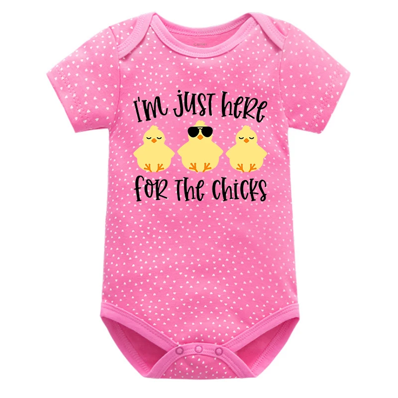 

I'm Just Here for The Chicks Shirt Funny Easter Newborn Clothes Boys Girls Easter Baby Romper Easter Day Gifts 0-6m