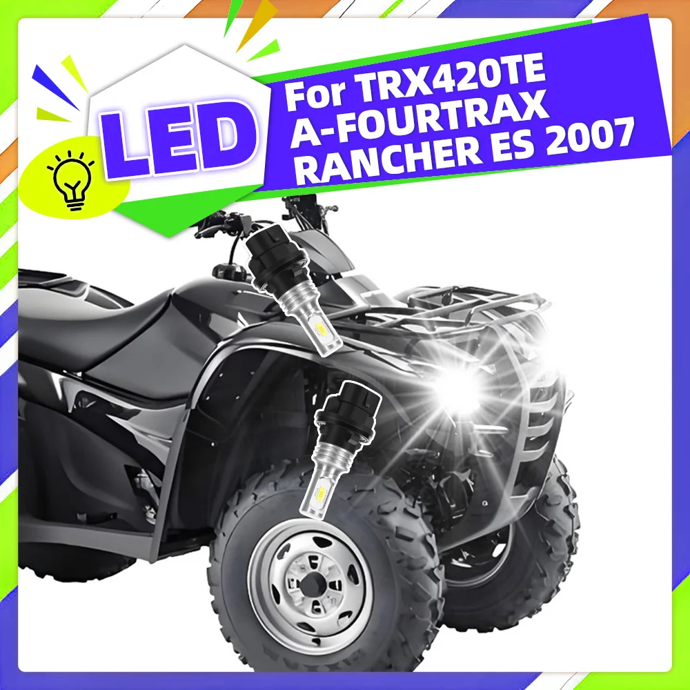 Фото 2x 6000K фонаря 34901 HP5 601 Светодиодная лампа для фар 12 В для 2007 TRX420TE A-FOURTRAX RANCHER ES №1