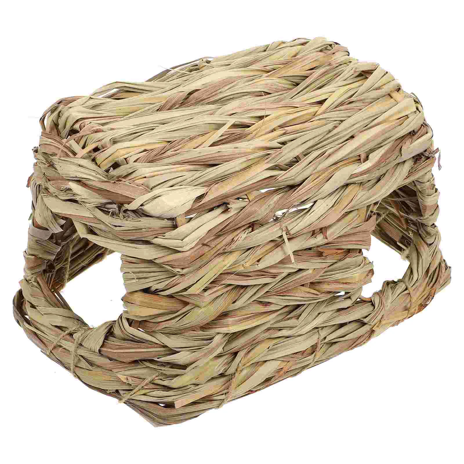 

Cage Hamster Straw Pet Tunnel Small Petite Tube Hedgehog Woven Seagrass Accessories Dwarf Habitat Chinchilla Portable Breeding