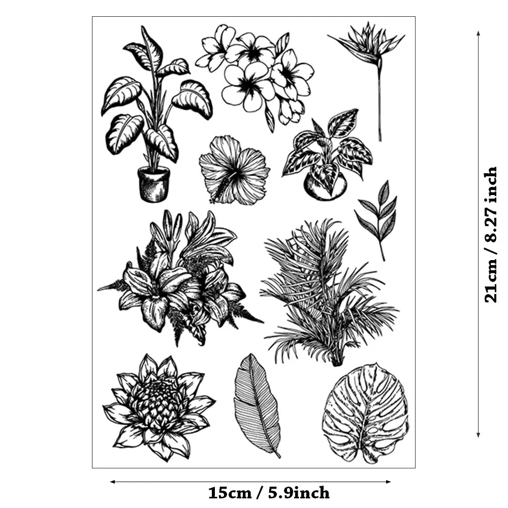 

Flowers Stamps Plantl Stamp Scrapbook Paper Transparent Clear Handmade Decoration Gifts Rubber Stamp for Card DIY Scrapbooking