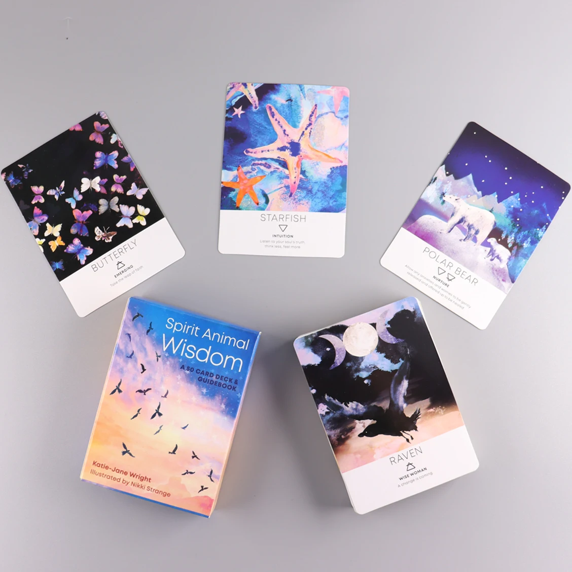 

50 Pcs Spirit Animal Wisdom Tarot Cards Deck Board Game Card Game Playing Cards Party Table Game Gift Fortune-telling Oracle