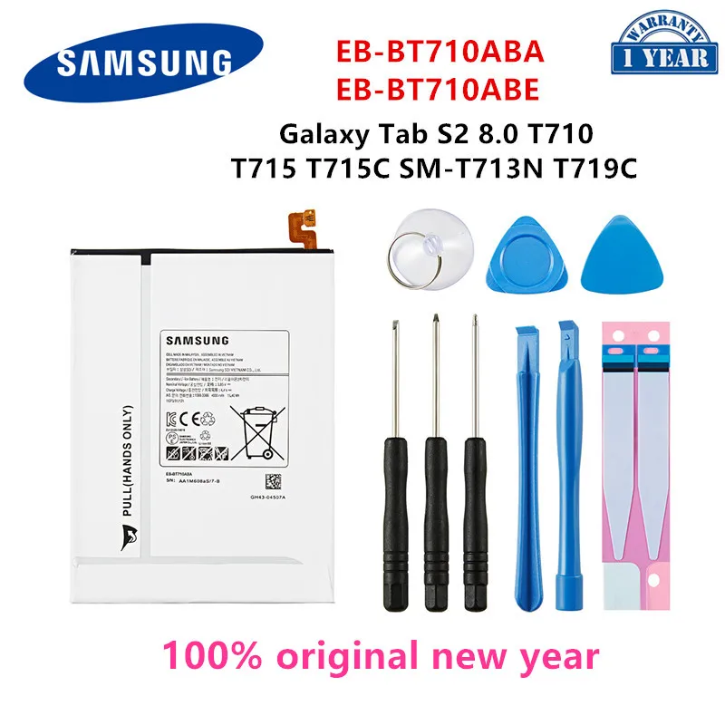 

SAMSUNG Orginal Tablet EB-BT710ABA EB-BT710ABE 4000mAh Battery For Samsung Galaxy Tab S2 8.0 SM-T710 T713 T715 T719C T713N+Tools