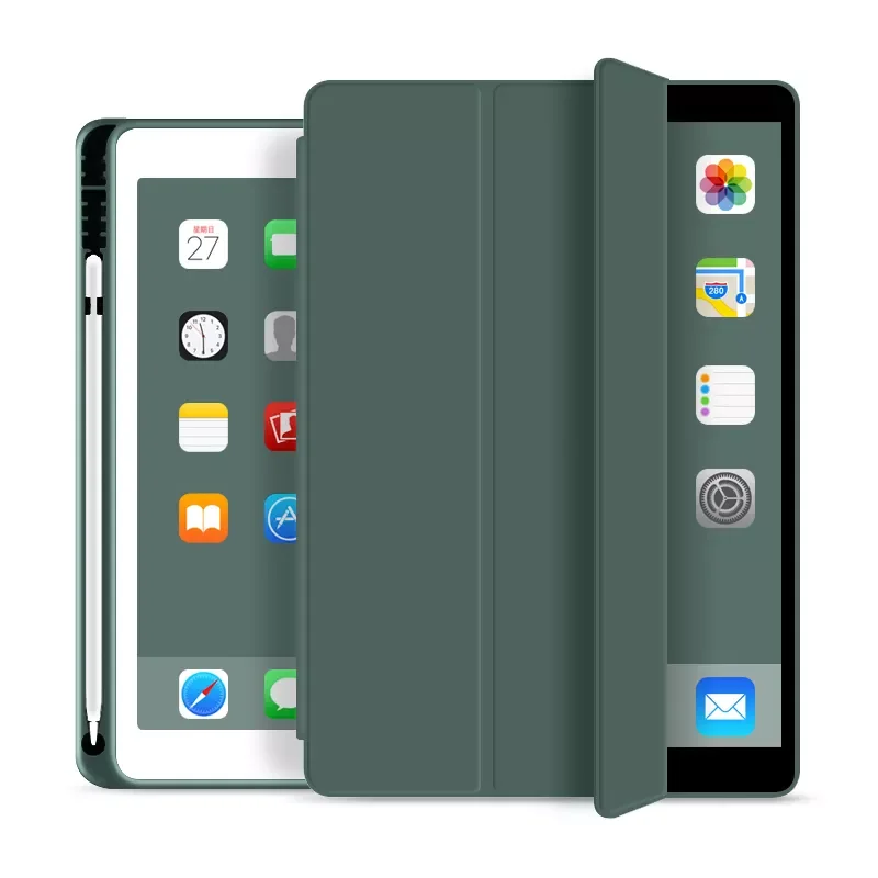 

Case for iPad 2021 10.2 2020 2019 2018 9.7 Mini 6 5 Pro 11 10.5 Air 3 4 10.9 9th 8th Generation Smart Cover with Pencil Holder